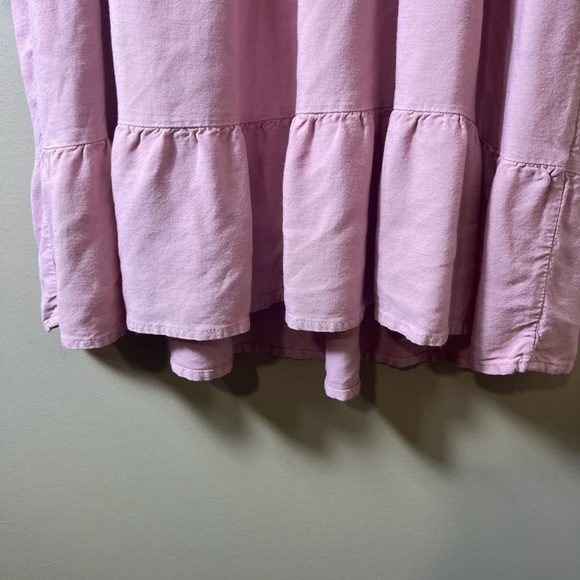Long Sleeve Smocked Babydoll Ruffle A Line Tiered Mini Dress Size Medium Pink - Picture 8 of 11